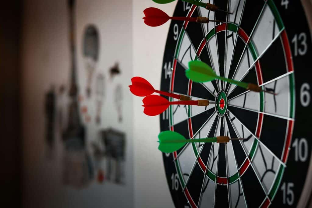 A dart board