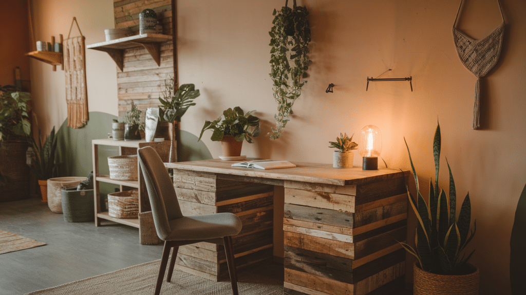 reclaimed wood desk