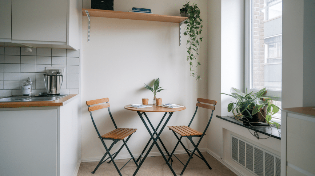 round table in a small apartment