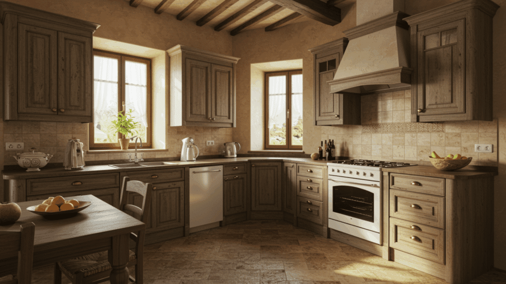rustic tuscan villa kitchen