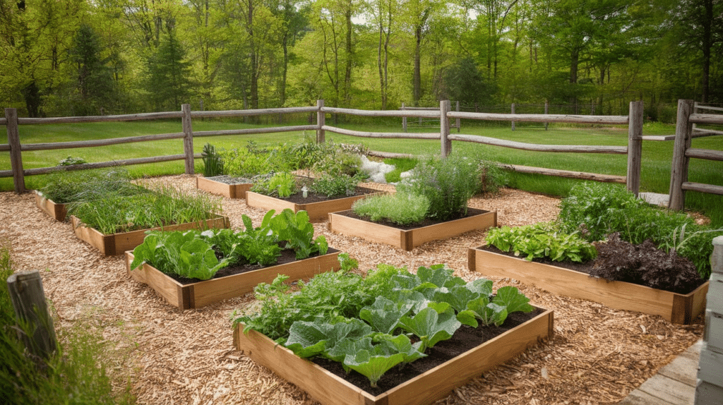 the raised bed layout
