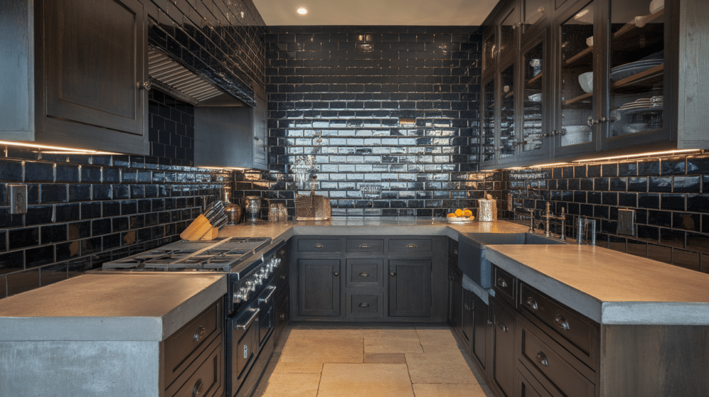 use a dark backsplash