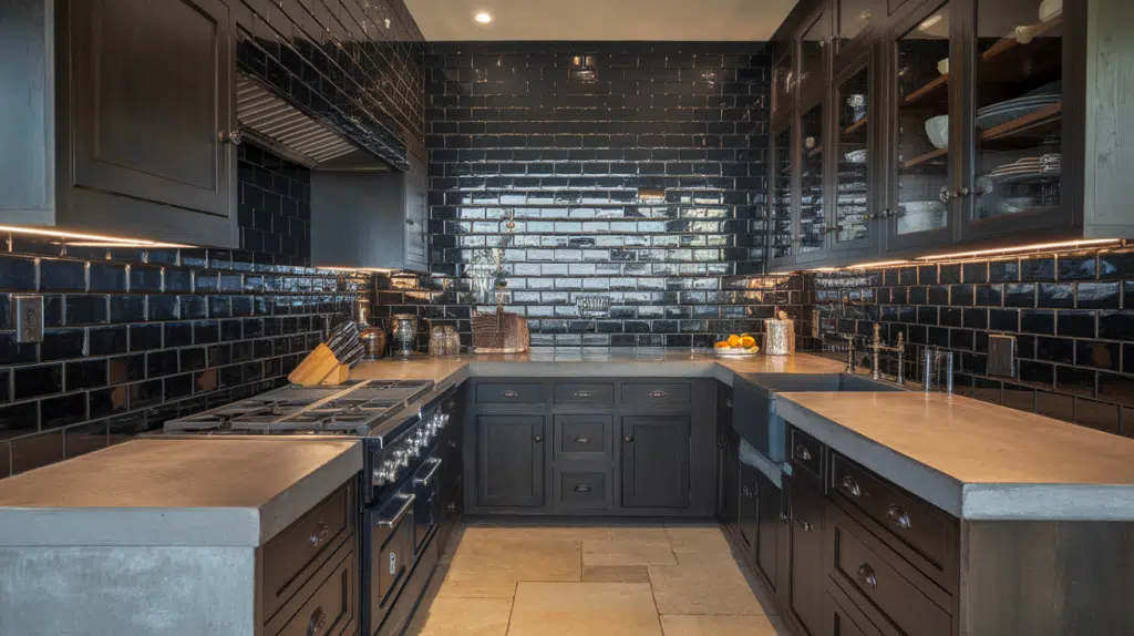 use a dark backsplash
