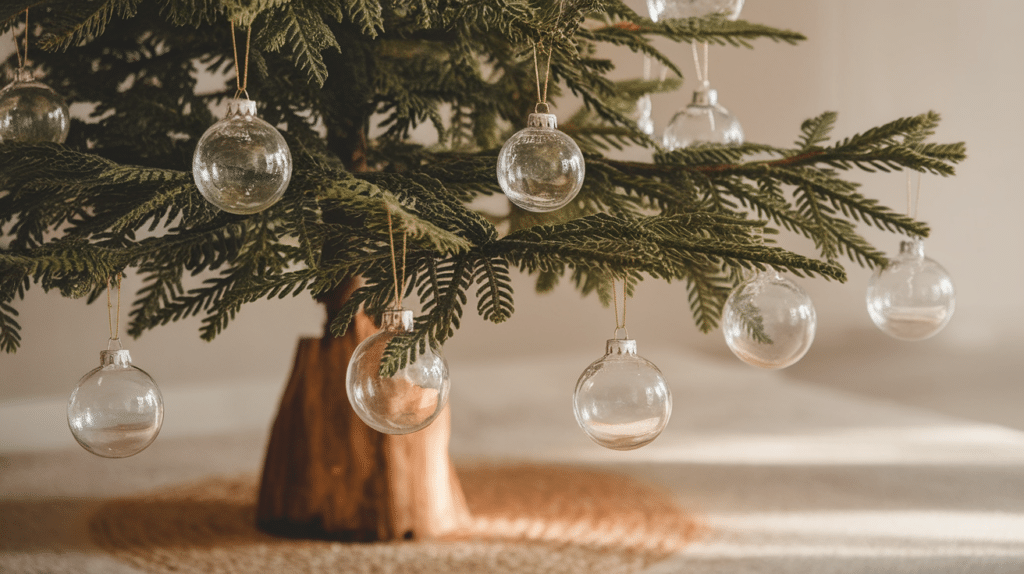 use clear glass ornaments