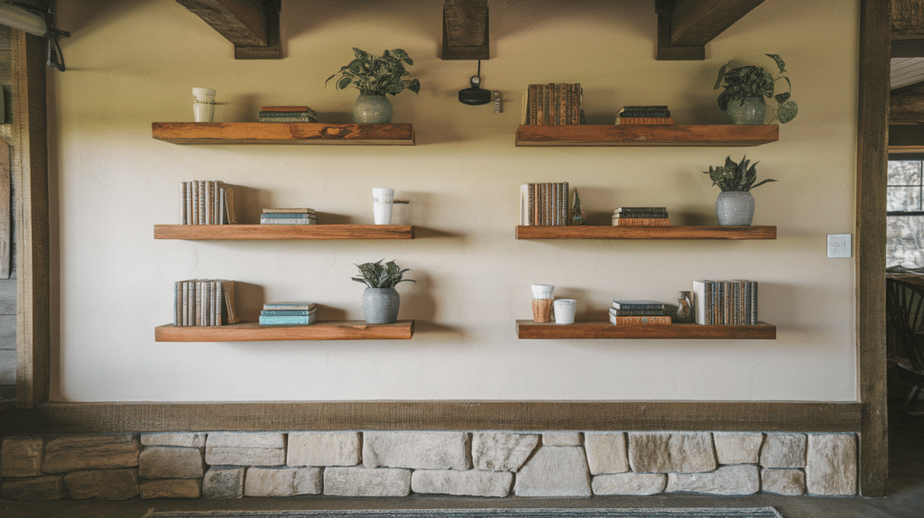 use floating shelves