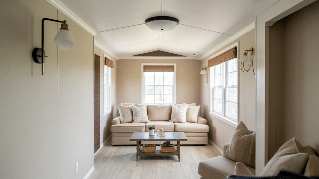 use light fixtures that stay off the floor