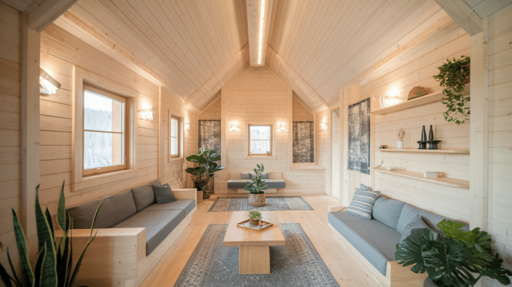 use light wood finishes inside