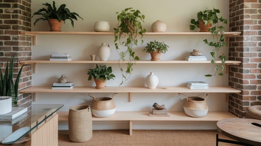 use open shelving for decor