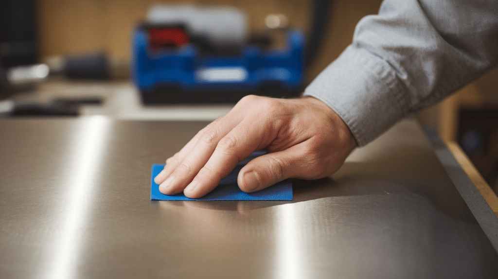 using fine sandpaper