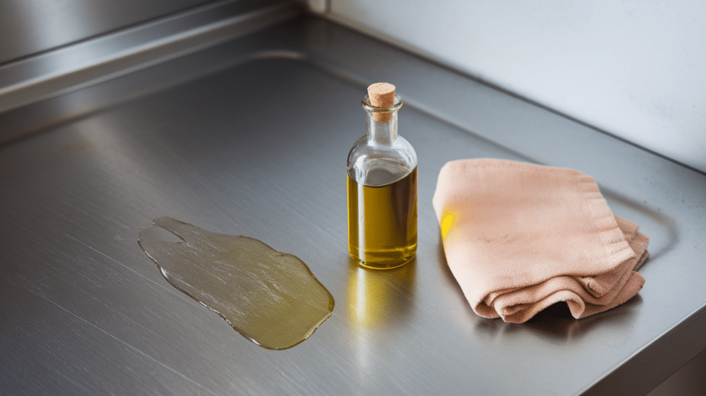 vinegar and oil buffing