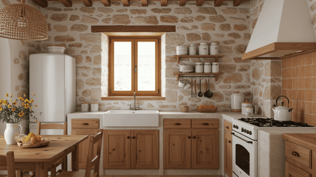 whitewashed stone wall