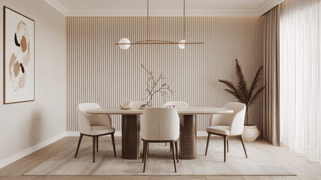 16. Minimal Line Pattern Accent Wall