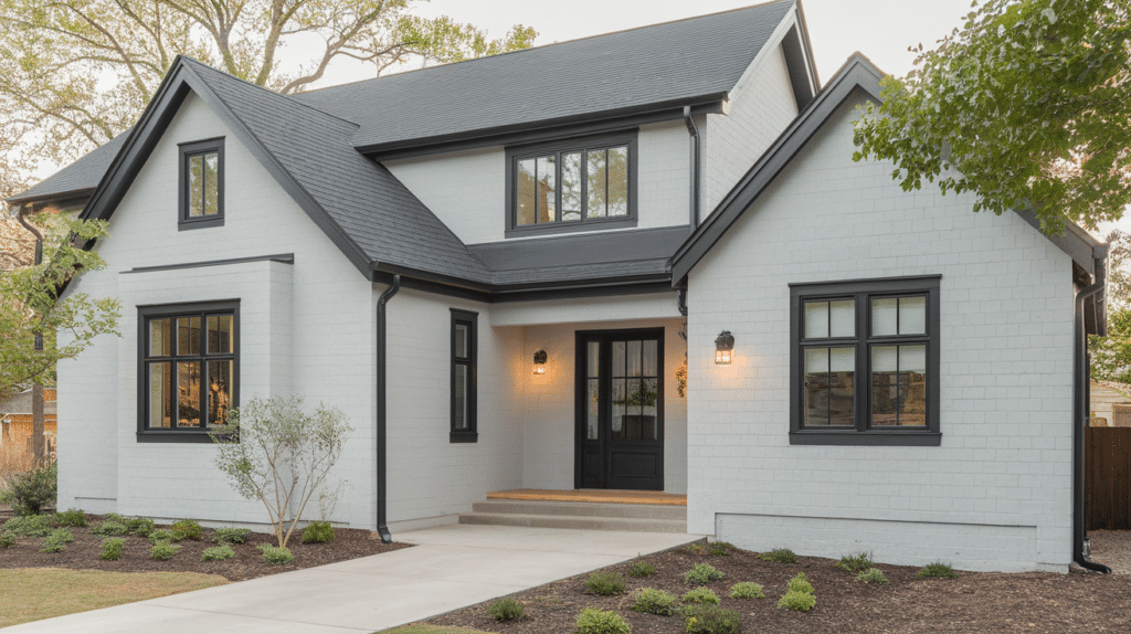 17. Medium Gray and Black with White Accents