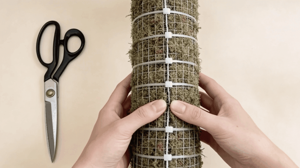 Secure the Moss Pole with Cable Ties