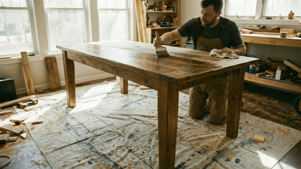 apply stain or paint