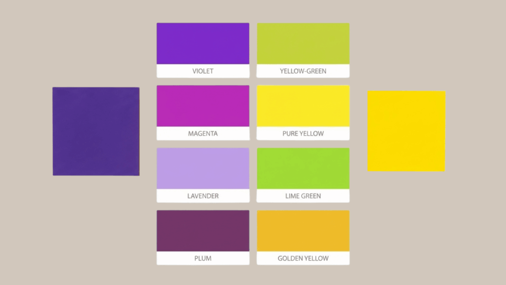 are there different opposite colors for different shades of purple