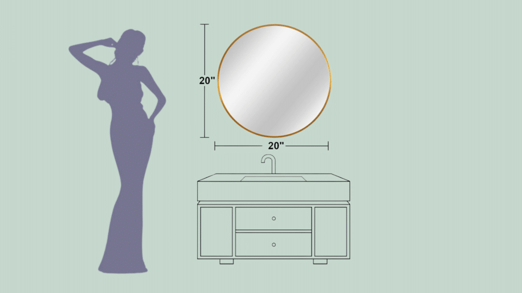 bathroom mirror height