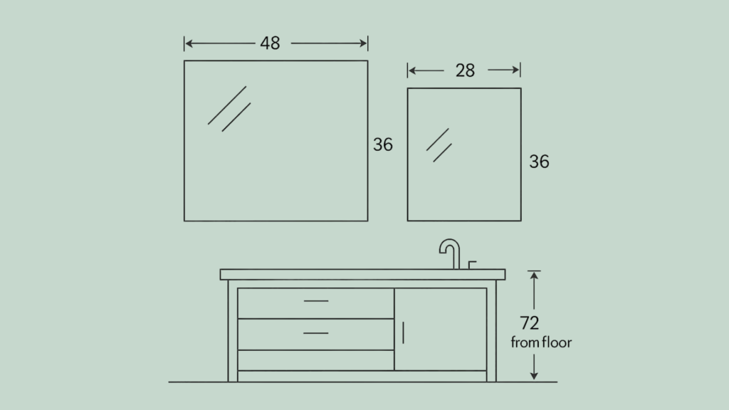 What Is the Standard Bathroom Mirror Height? bathroom mirror height