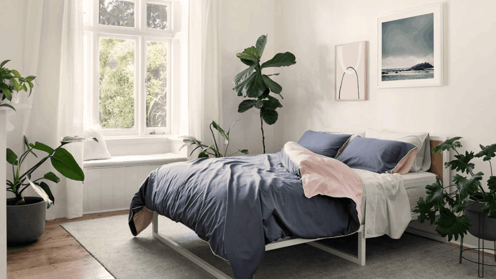 bedroom with green plants