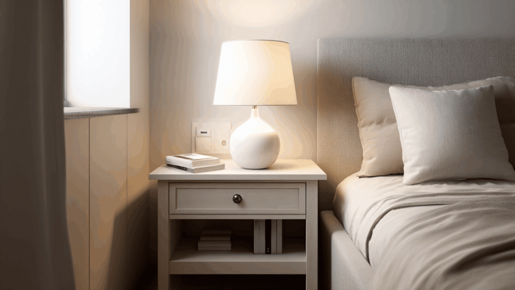 bedside table with built in storage