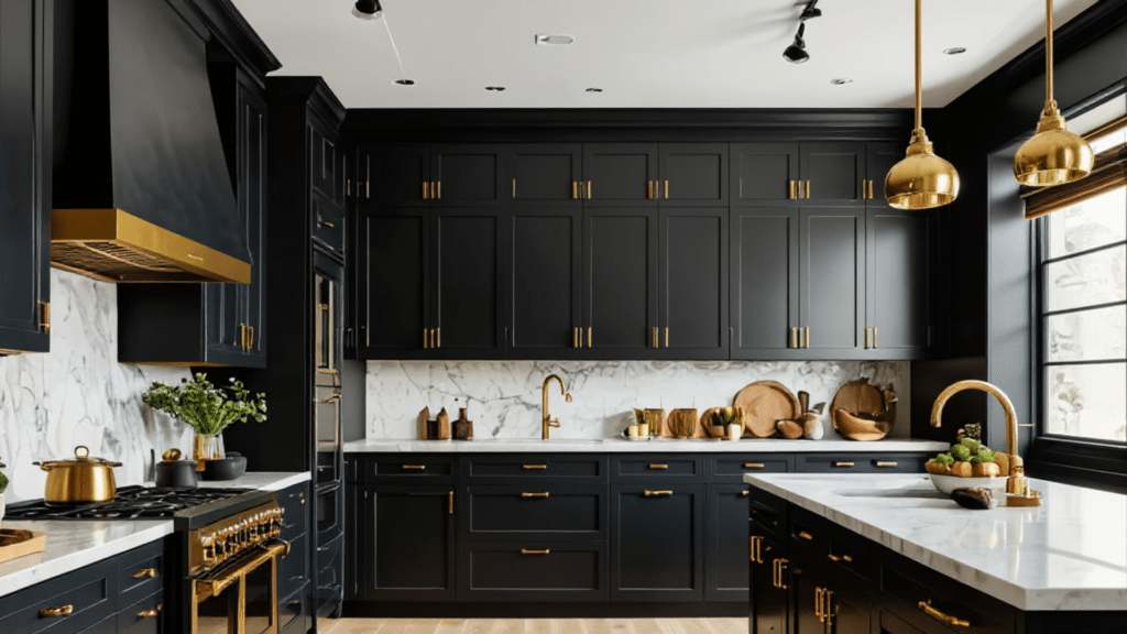 black and gold finishes