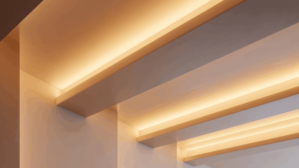 box beams with hidden led lighting