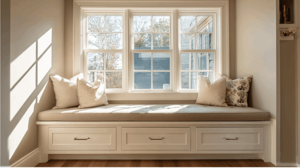 built in window seat with storage