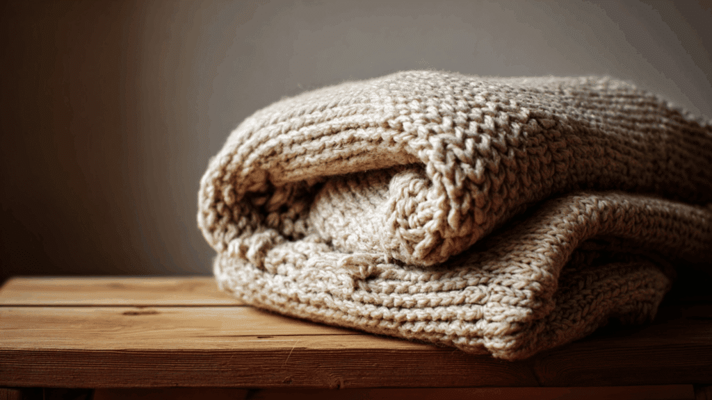 chunky knit throws and wool blankets