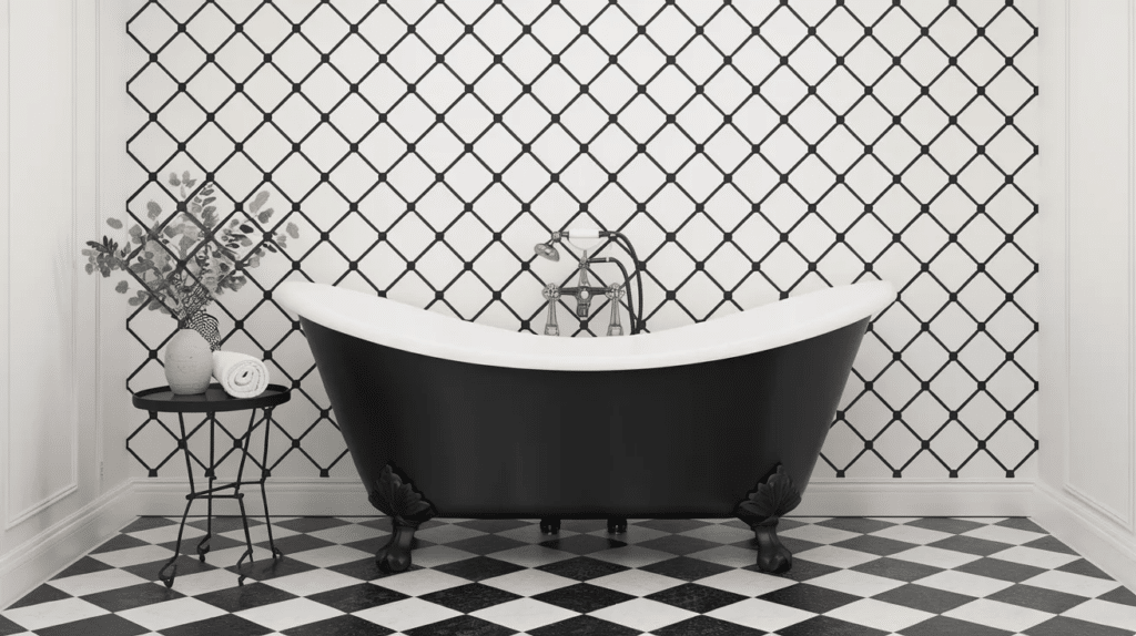 classic checkerboard tile floor