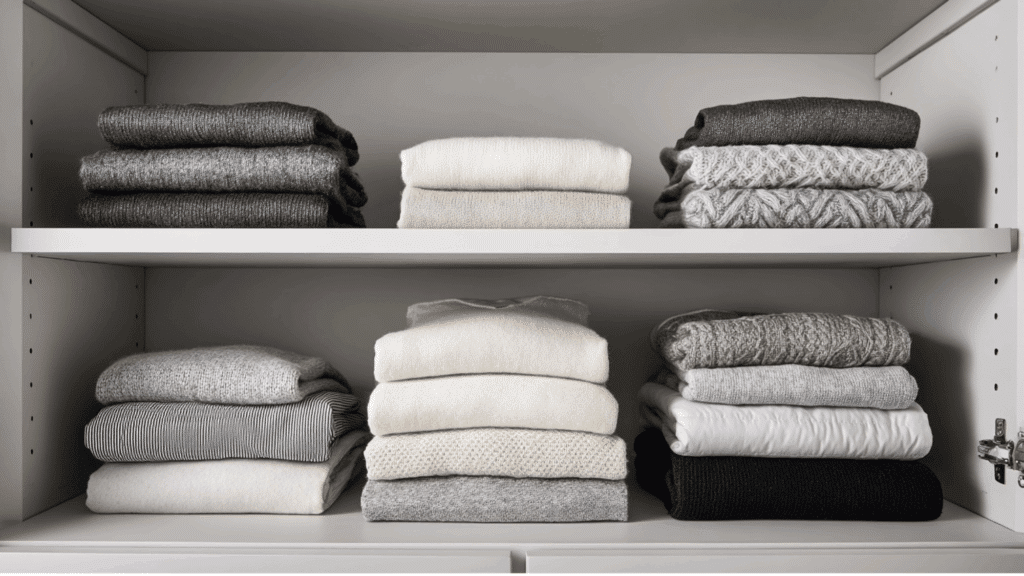 closet shelf risers for stacked organization