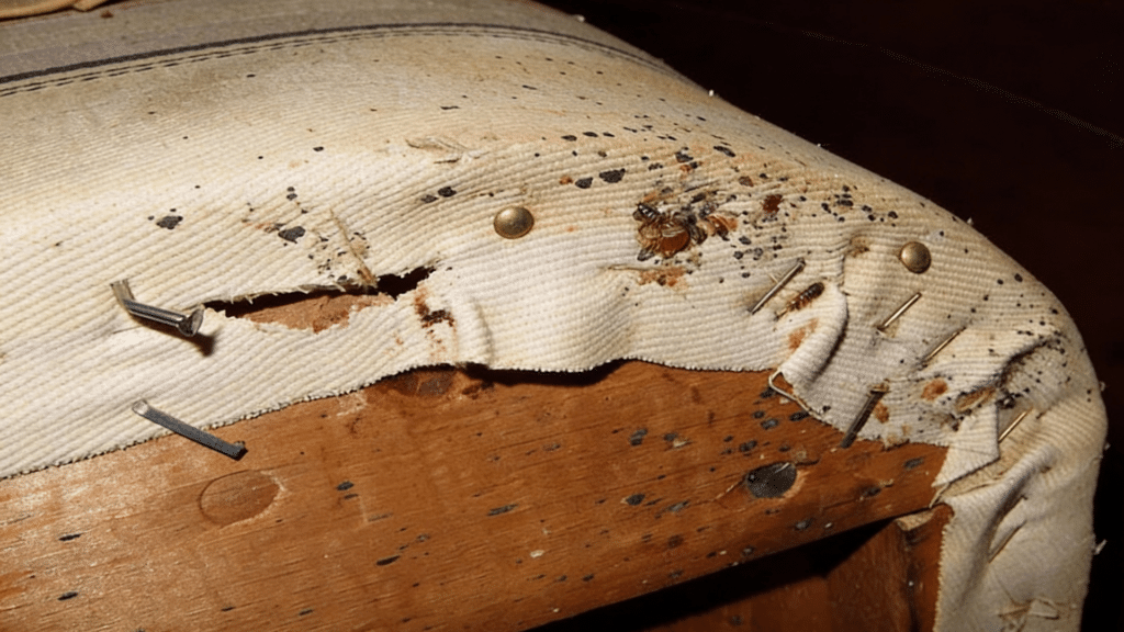 common wood furniture bed bugs hide in