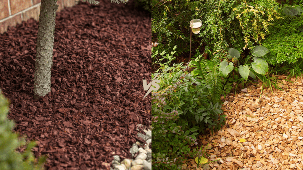 comparing rubber mulch vs wood mulch