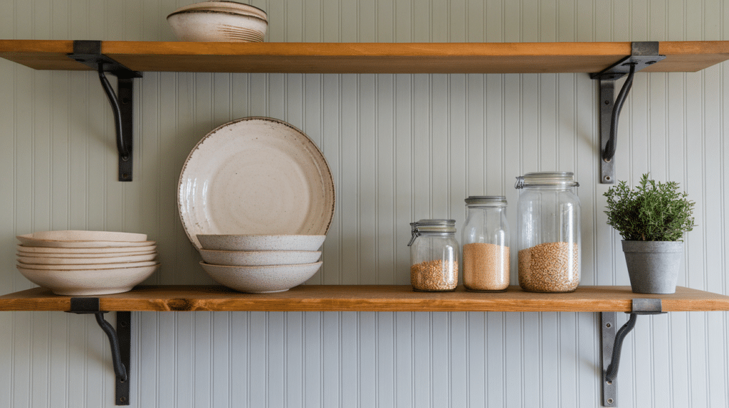 decorate with open shelving