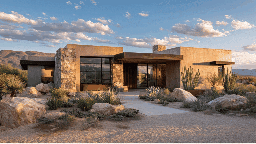 desert inspired modern ranch house