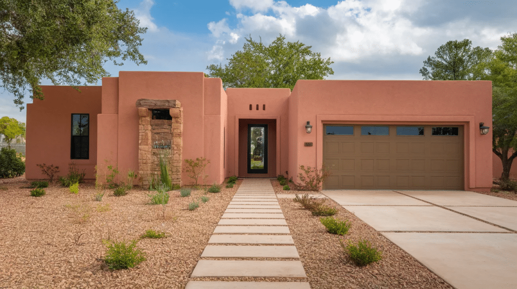 desert inspired stucco with earth tones