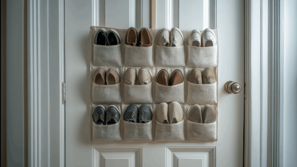 door mounted shoe organizer
