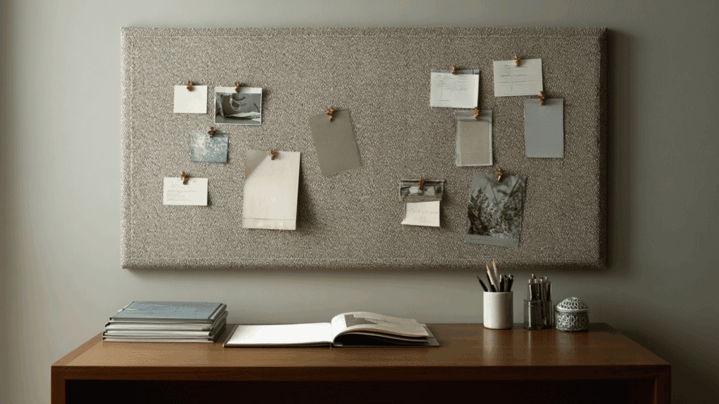 fabric wrapped bulletin board