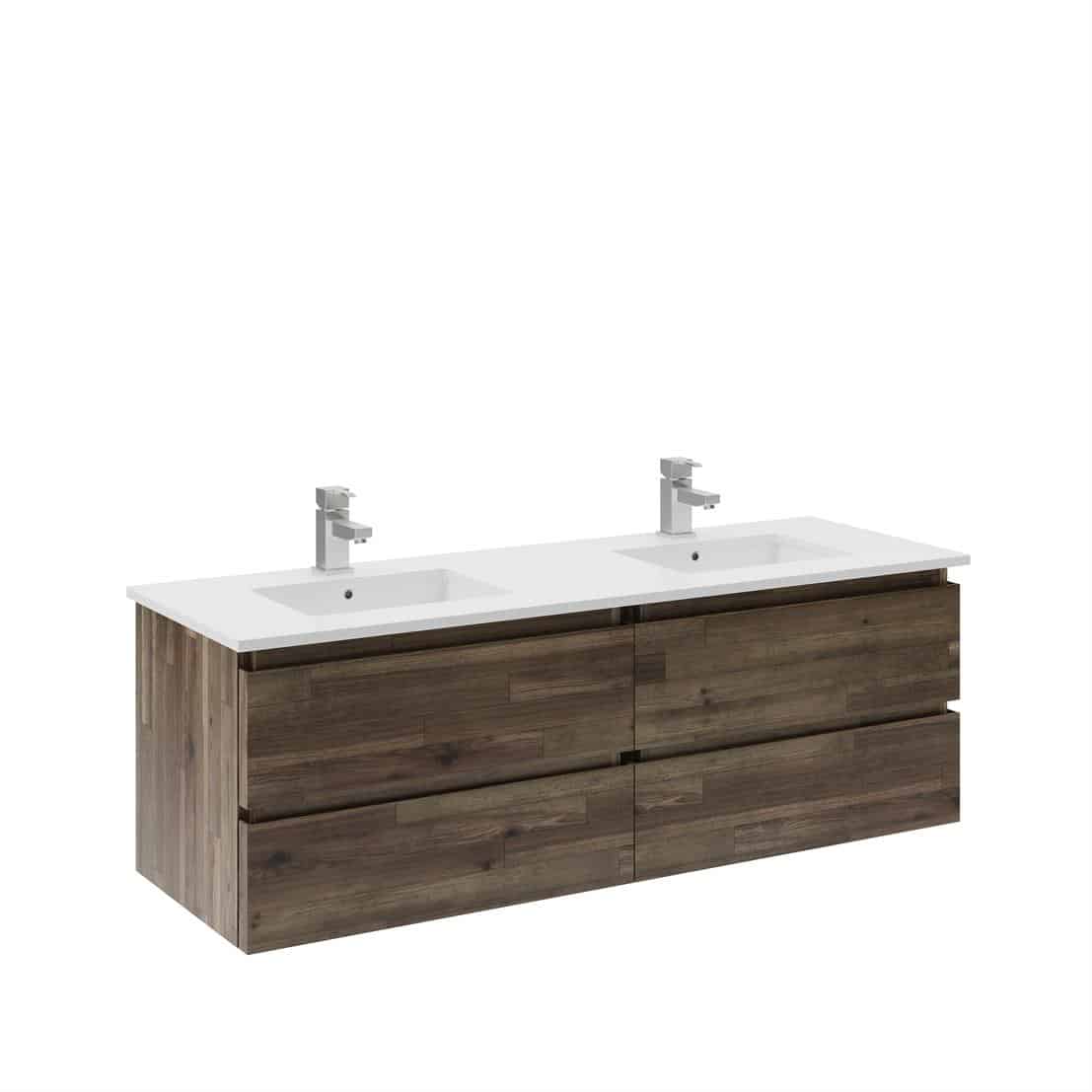 Fresca Formosa 60-Inch Floating Double Vanity Modern Spa Bathroom