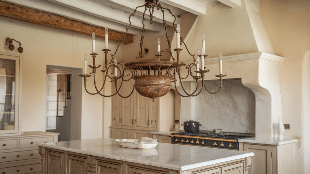 hang a french style chandelier