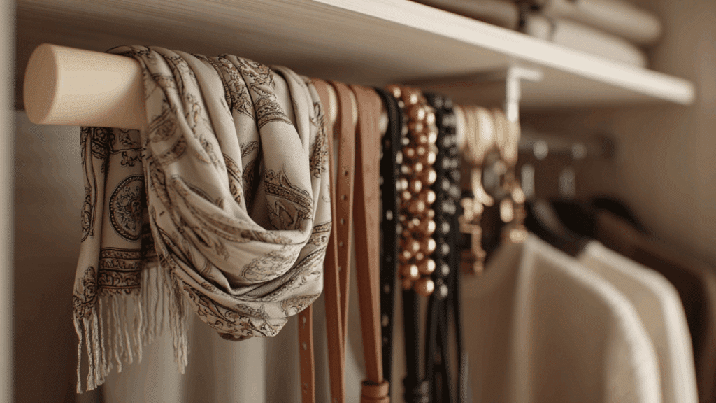 hanging scarf and belt organizer