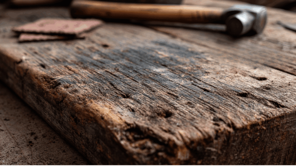 how to age wood using sandpaper and tools