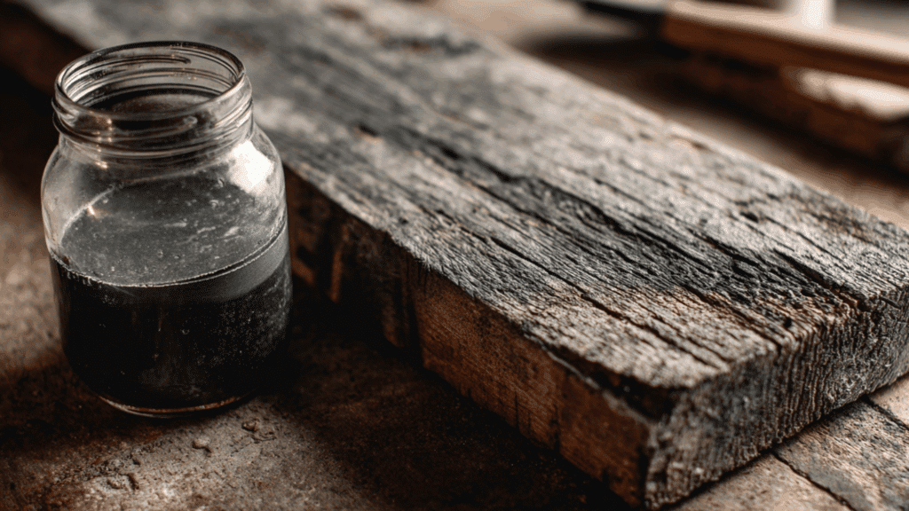 how to age wood with vinegar and steel wool