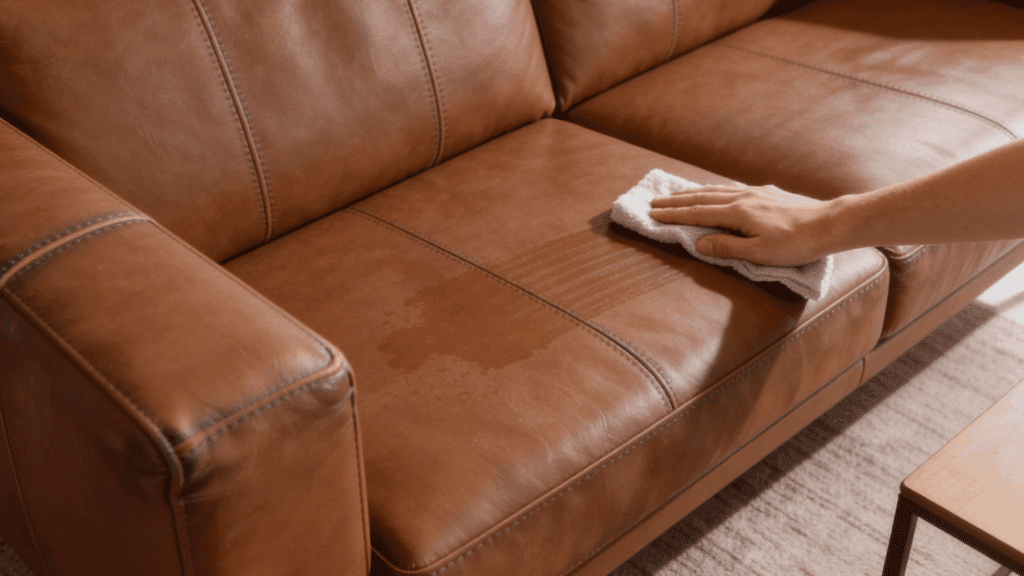 how to remove common stains from a leather sofa