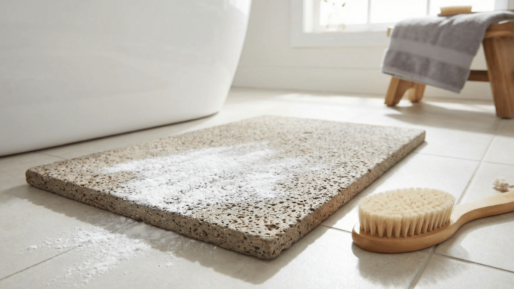 how to remove odors from a stone bath mat