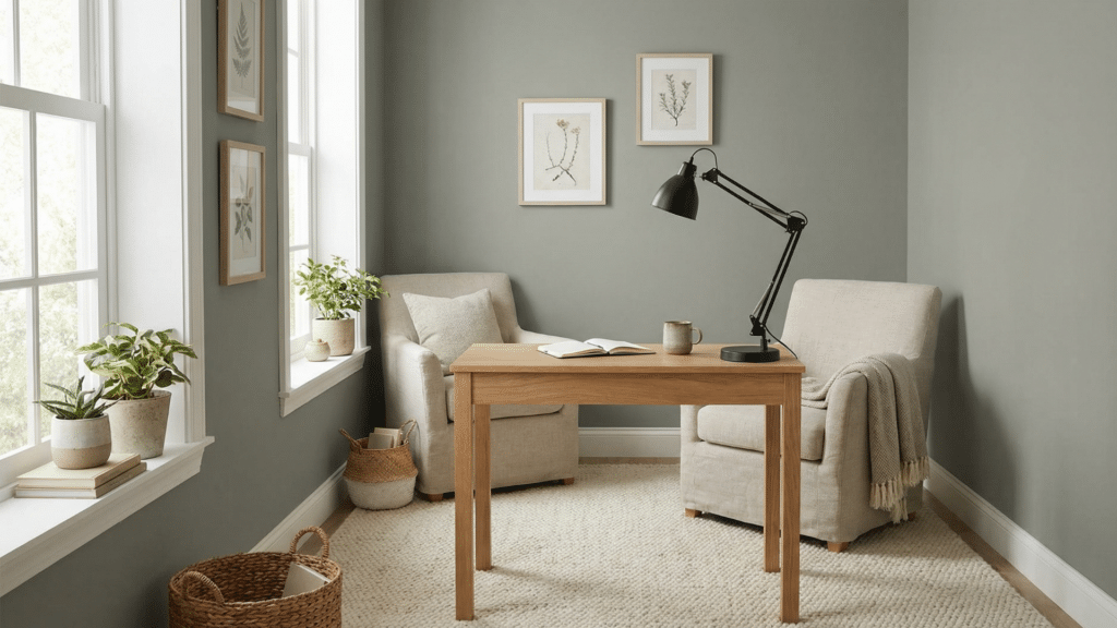 illusive green sherwin williams home office