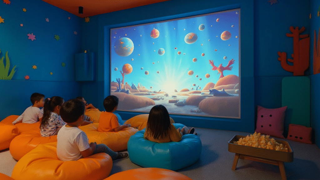 kids movie and game room