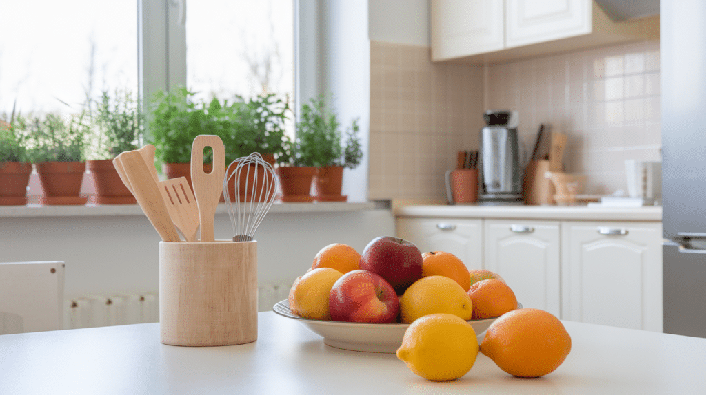 kitchen and dining area