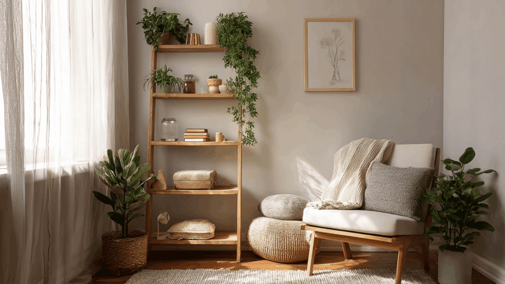 ladder shelf for vertical storage