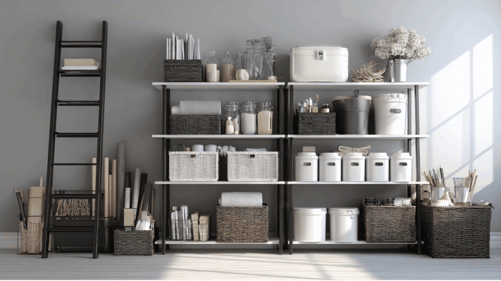 ladder style shelving unit
