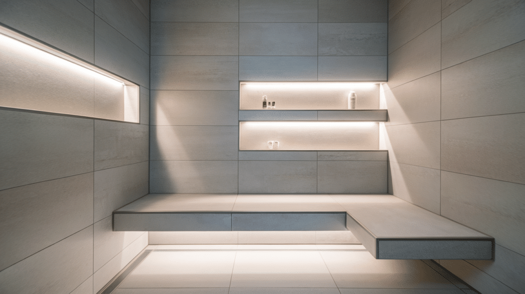 led lighting inside shower